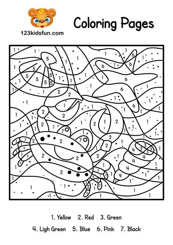 Boys Color By Number Coloring Pages
 Color By Number Summer Coloring Pages for Kids Printable