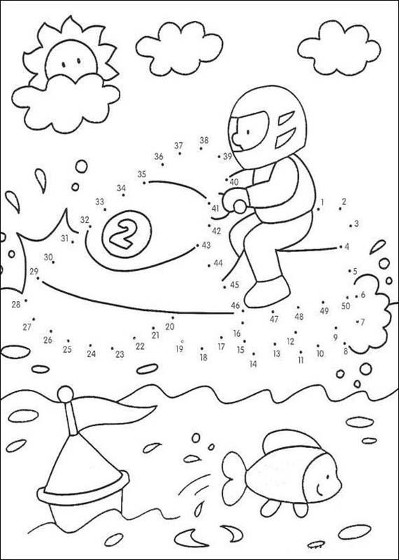 Boys Dot To Dot Coloring Pages
 Boy on the jet ski game coloring pages Hellokids