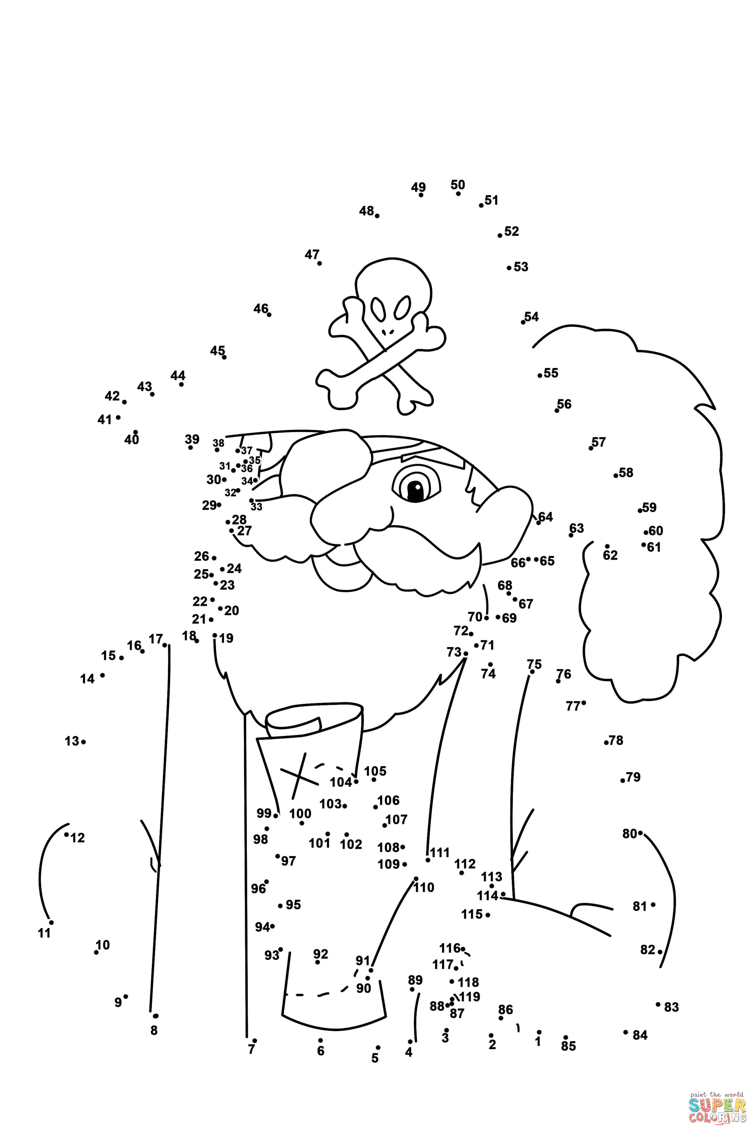 Boys Dot To Dot Coloring Pages
 Pirate dot to dot