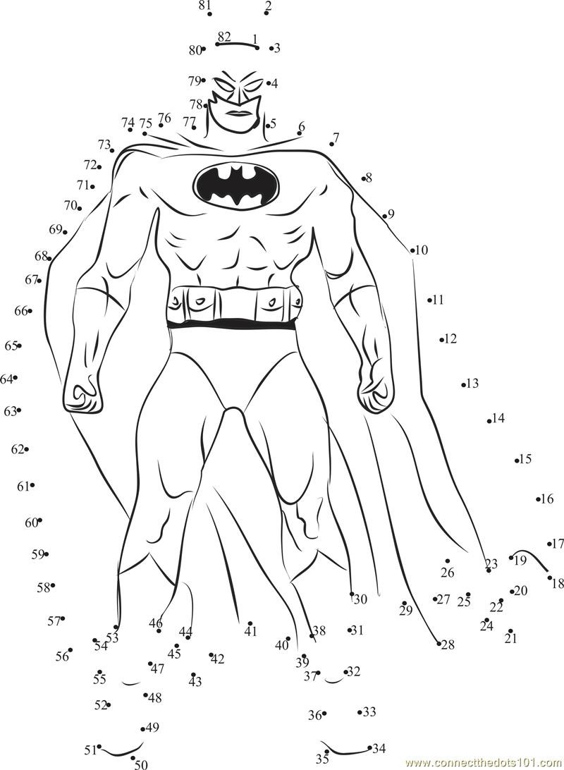 Boys Dot To Dot Coloring Pages
 Batman dot to dot printable worksheet Connect The Dots