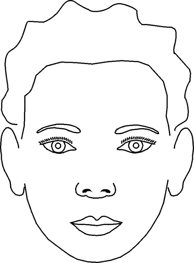 Boys Face Coloring Pages
 make up template Colouring Pages