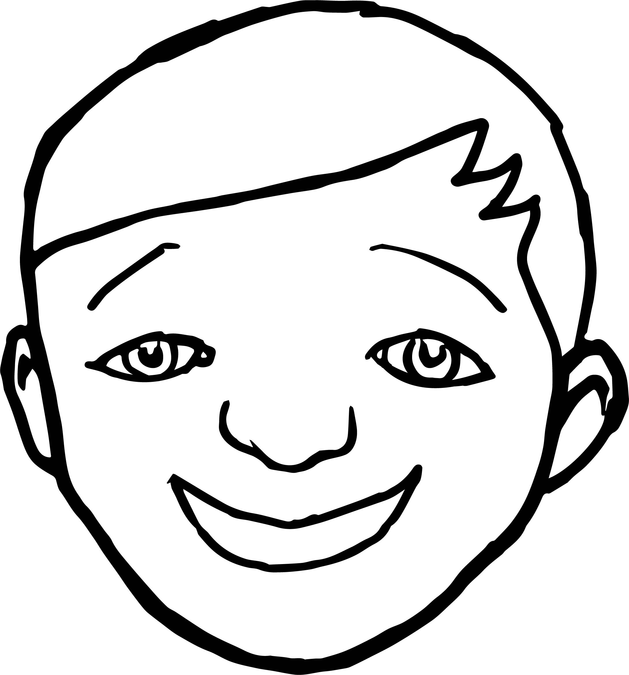 Boys Face Coloring Pages
 Smile Face Boy Coloring Page