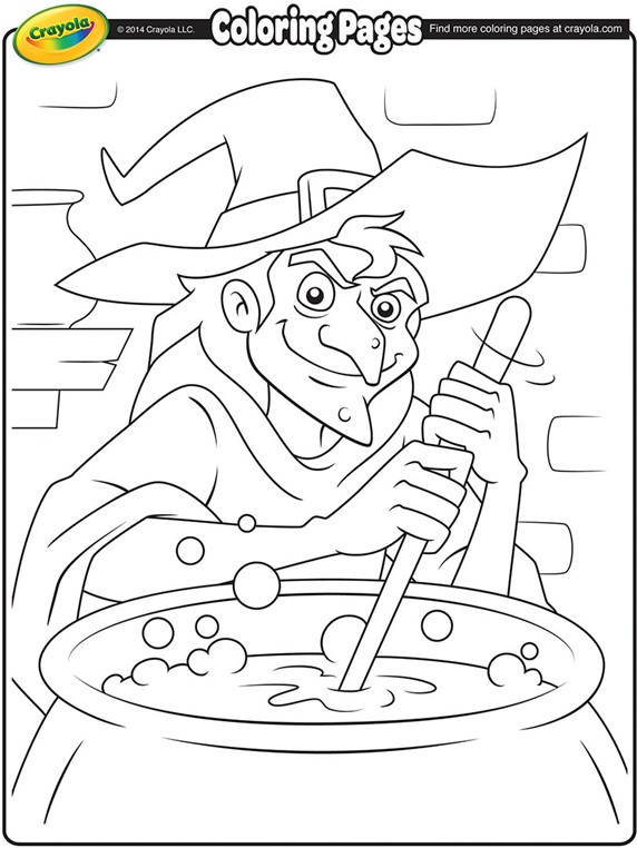 Boys From Witch Coloring Pages
 Witch and Cauldron