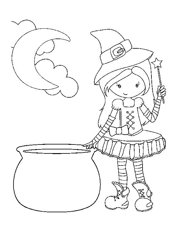 Boys From Witch Coloring Pages
 Free Printable Witch Coloring Page Crazy Little Projects