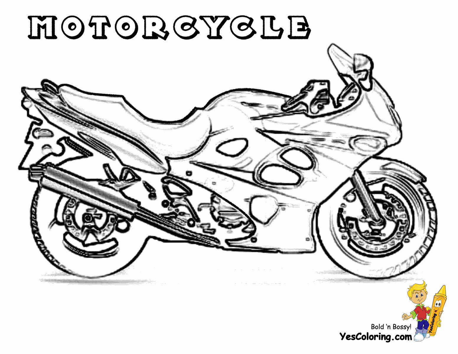 Boys Kids Coloring Pages
 Cool Coloring Motorcycles Motorcycles