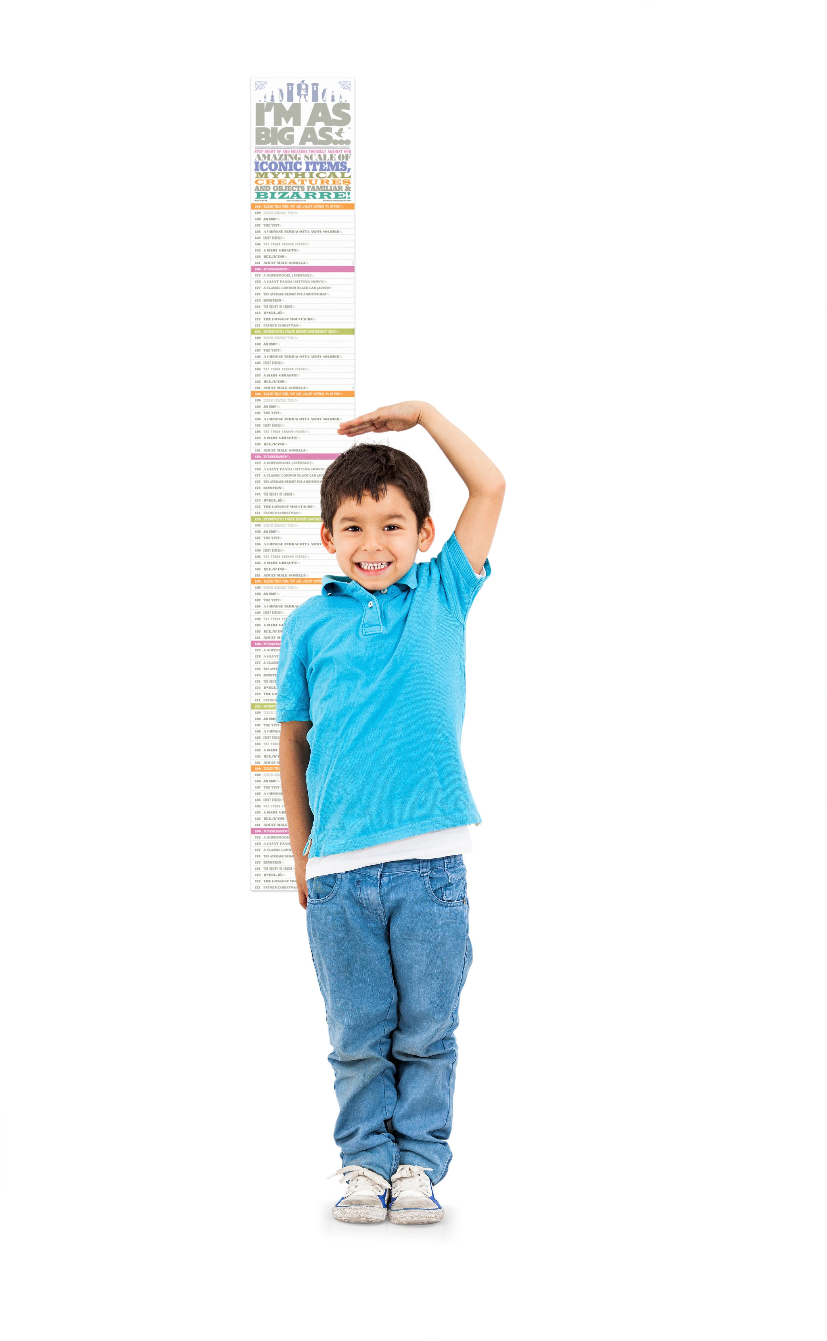 Boys Measuring Coloring Sheets
 Height Chart wall poster with fun facts for the family and