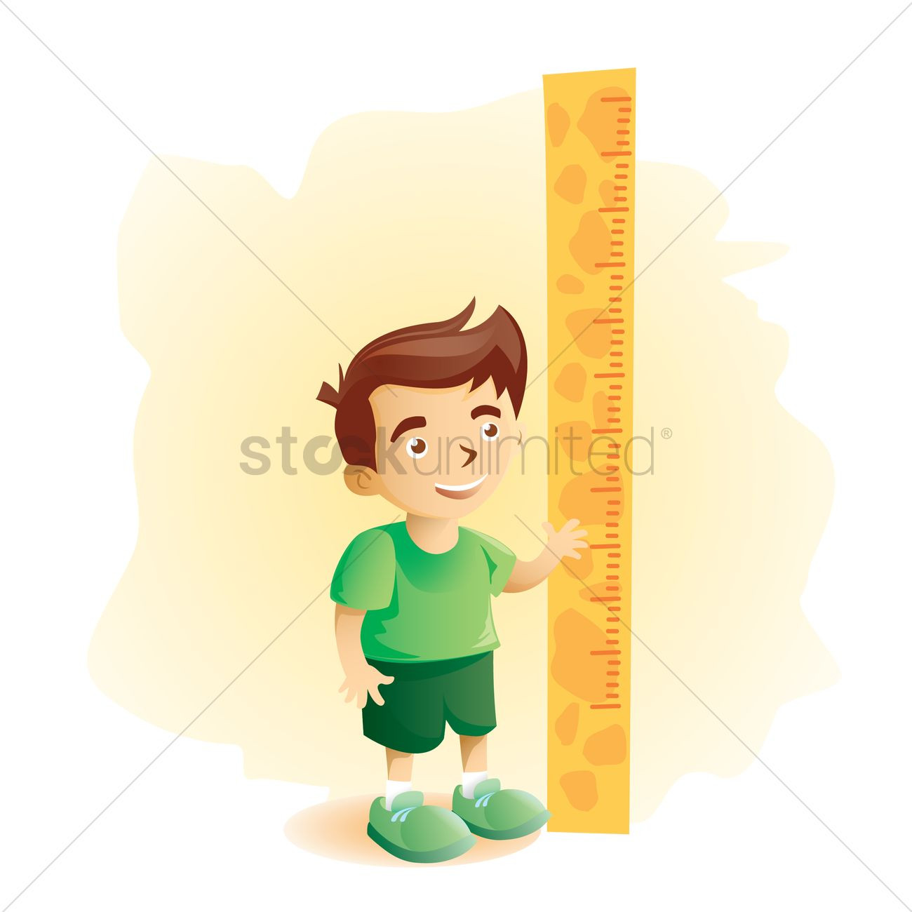 Boys Measuring Coloring Sheets
 Short Height Clipart