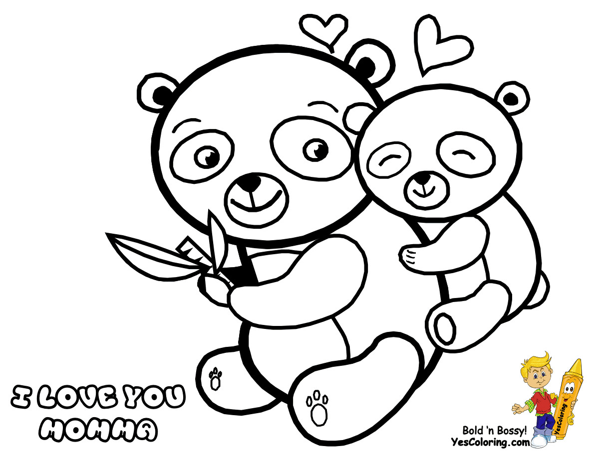 Boys Mothers Day Coloring Sheets
 Baby Pandas Mothersday Coloring Page Kids Sheets Adult