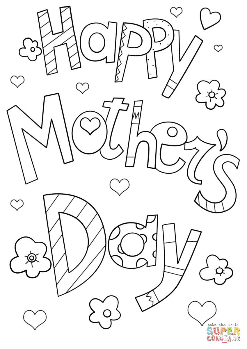 Boys Mothers Day Coloring Sheets
 Happy Mother s Day Doodle coloring page