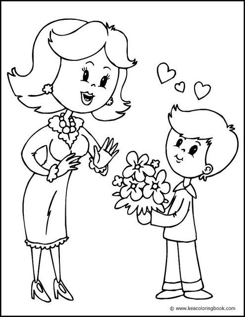 Boys Mothers Day Coloring Sheets
 Mother and Son Coloring Page