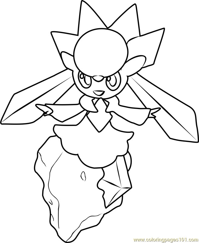 Boys Pokemon Coloring Pages Mega Diancie
 Diancie Pokemon Coloring Page Free Pokémon Coloring