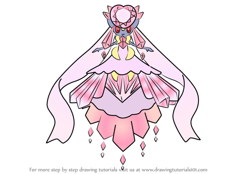 Boys Pokemon Coloring Pages Mega Diancie
 Learn How to Draw Mega Diancie from Pokemon Pokemon Step