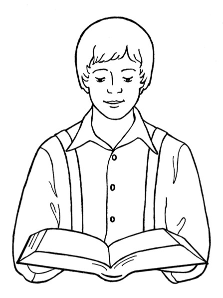 Boys Reading The Bible Coloring Pages
 Joseph Smith Reading Scriptures