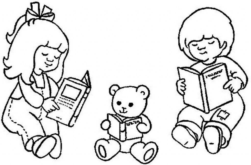 Boys Reading The Bible Coloring Pages
 Reading Book Coloring Page Coloring Home