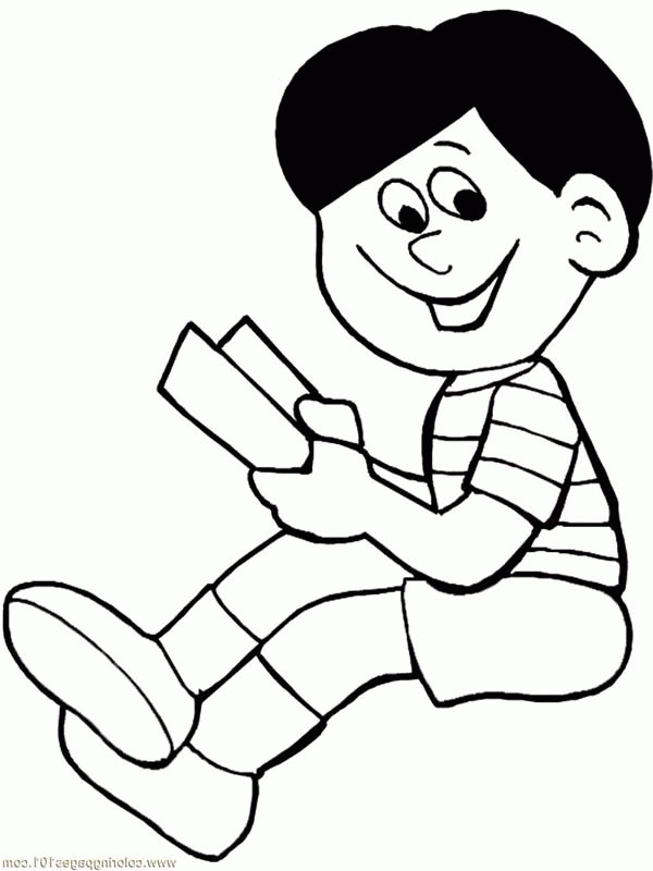 Boys Reading The Bible Coloring Pages
 A Coloring Page A Little Boy Coloring Home