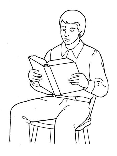 Boys Reading The Bible Coloring Pages
 Joseph Smith Reading the Scriptures