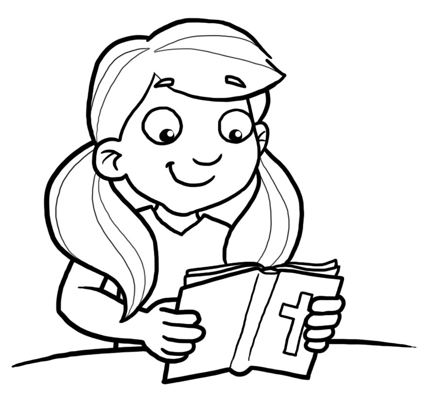 Boys Reading The Bible Coloring Pages
 Girl Reading Clipart