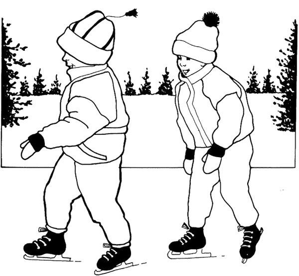 Boys Skating In Winter Coloring Pages
 17 Best images about Ice Skating on Pinterest