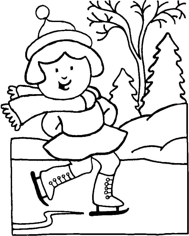 Boys Skating In Winter Coloring Pages
 Winter Coloring Pages of Girl Doing Ice Skating