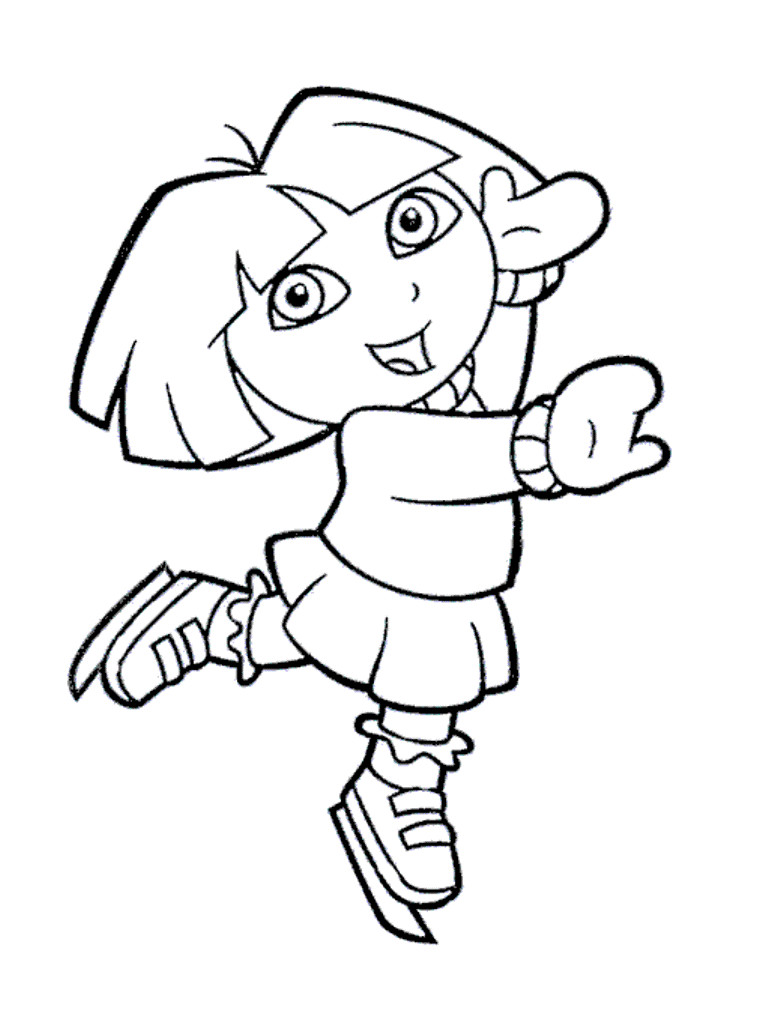 Boys Skating In Winter Coloring Pages
 Dora Ice Skating Coloring Pages Winter