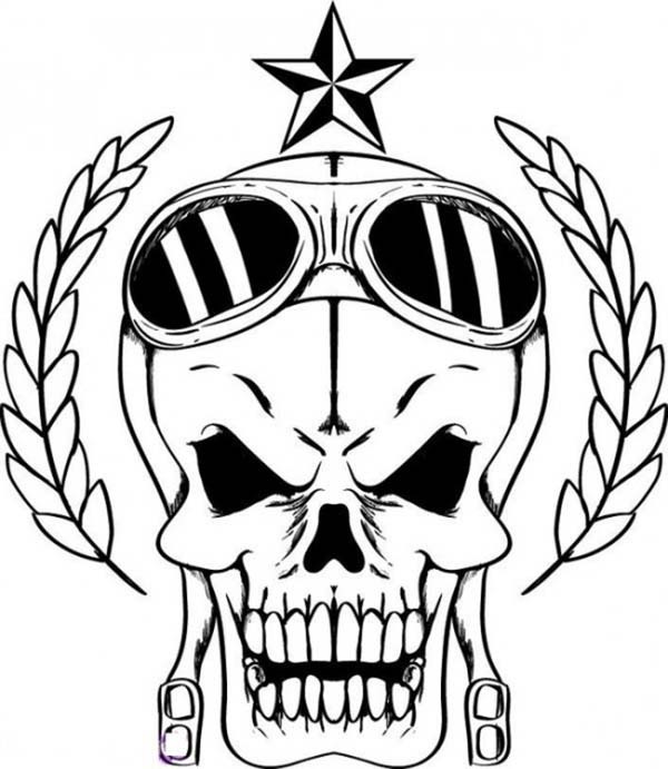 Boys Skull Coloring Pages
 Rider Skull Coloring Page Coloring Sky