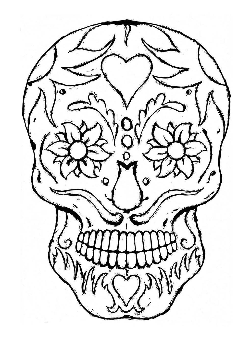 Boys Skull Coloring Pages
 Skulls Coloring Pages Day Dead for Boys Free Printable