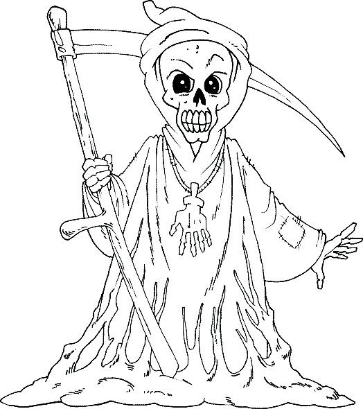 Boys Skull Coloring Pages
 Halloween Coloring Pages Grim Reaper Boys Coloring Pages