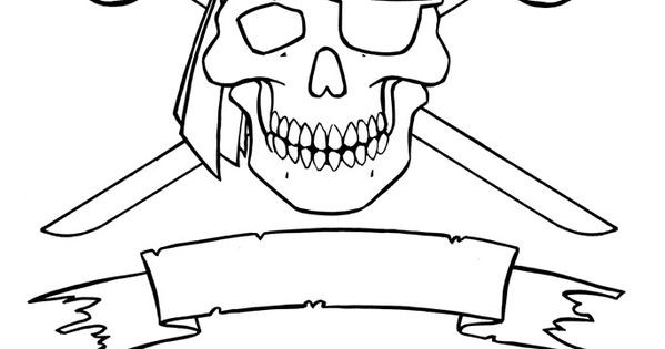 Boys Skull Coloring Pages
 Skull and Crossbones Coloring Page so cute for birthdays