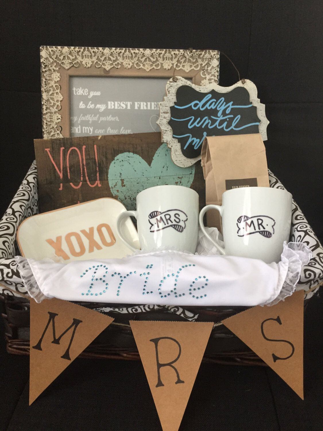 Bridal Shower Gift Basket Ideas For Bride
 Customizable "His" & "Her" coffee mugs Gifts