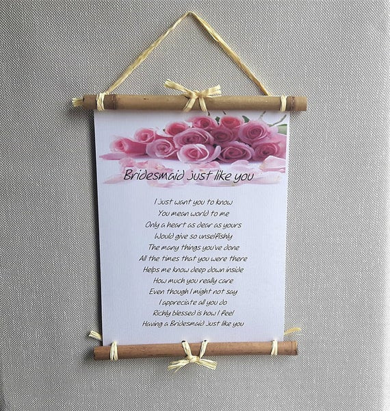 Bridesmaid Thank You Gift Ideas
 Bridesmaid thank you t ideas Personalized wedding poem To