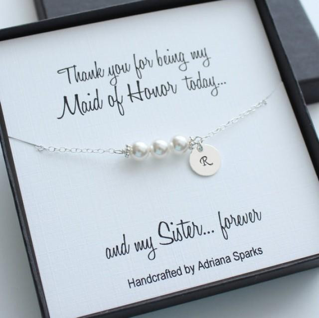 Bridesmaid Thank You Gift Ideas
 Personalized Maid Honor Gifts Personalized Pearl