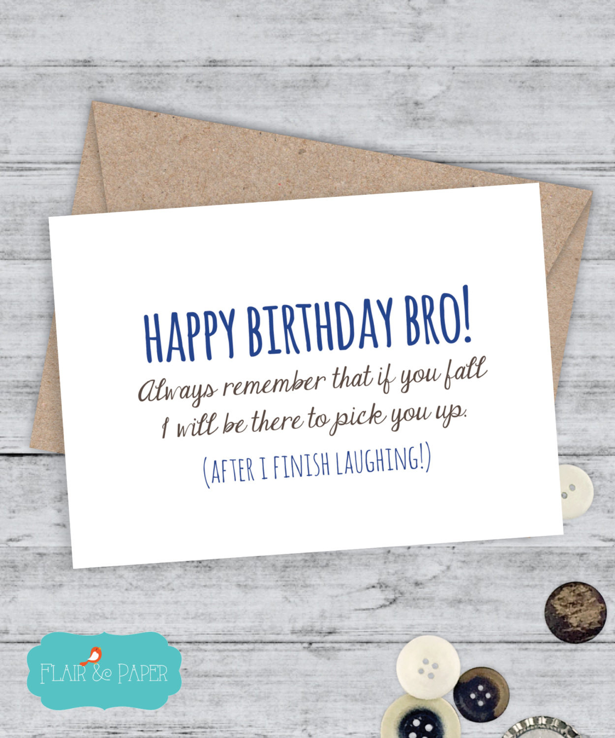 Brother Birthday Funny
 Brother Birthday Card Funny Brother Card by FlairandPaper