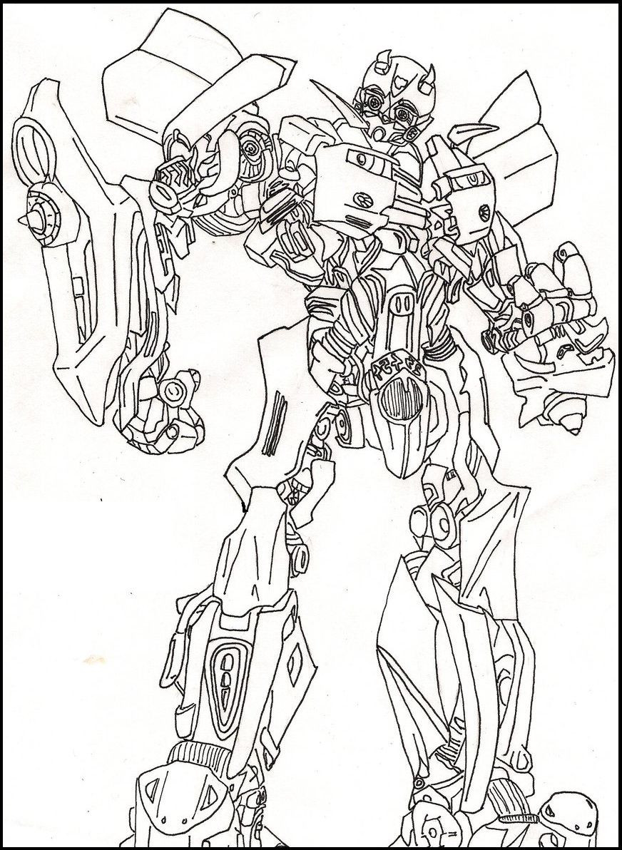 Bumblebee Transformer Coloring Pages Printable
 Bumble Bee Transformers coloring picture for kids