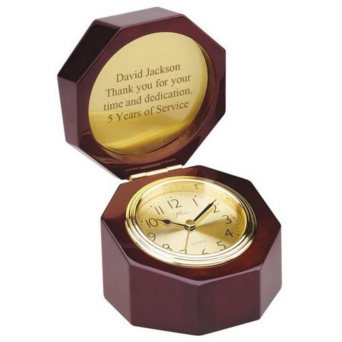 Business Anniversary Gift Ideas
 Personalized Rosewood Clock with Brass Plate