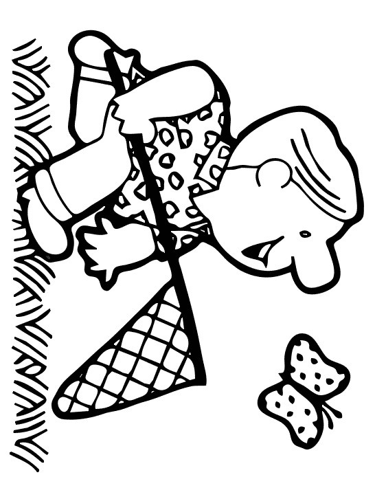 Butterfly Coloring Pages For Boys
 Catching Butterflies Coloring Page for Kids Free