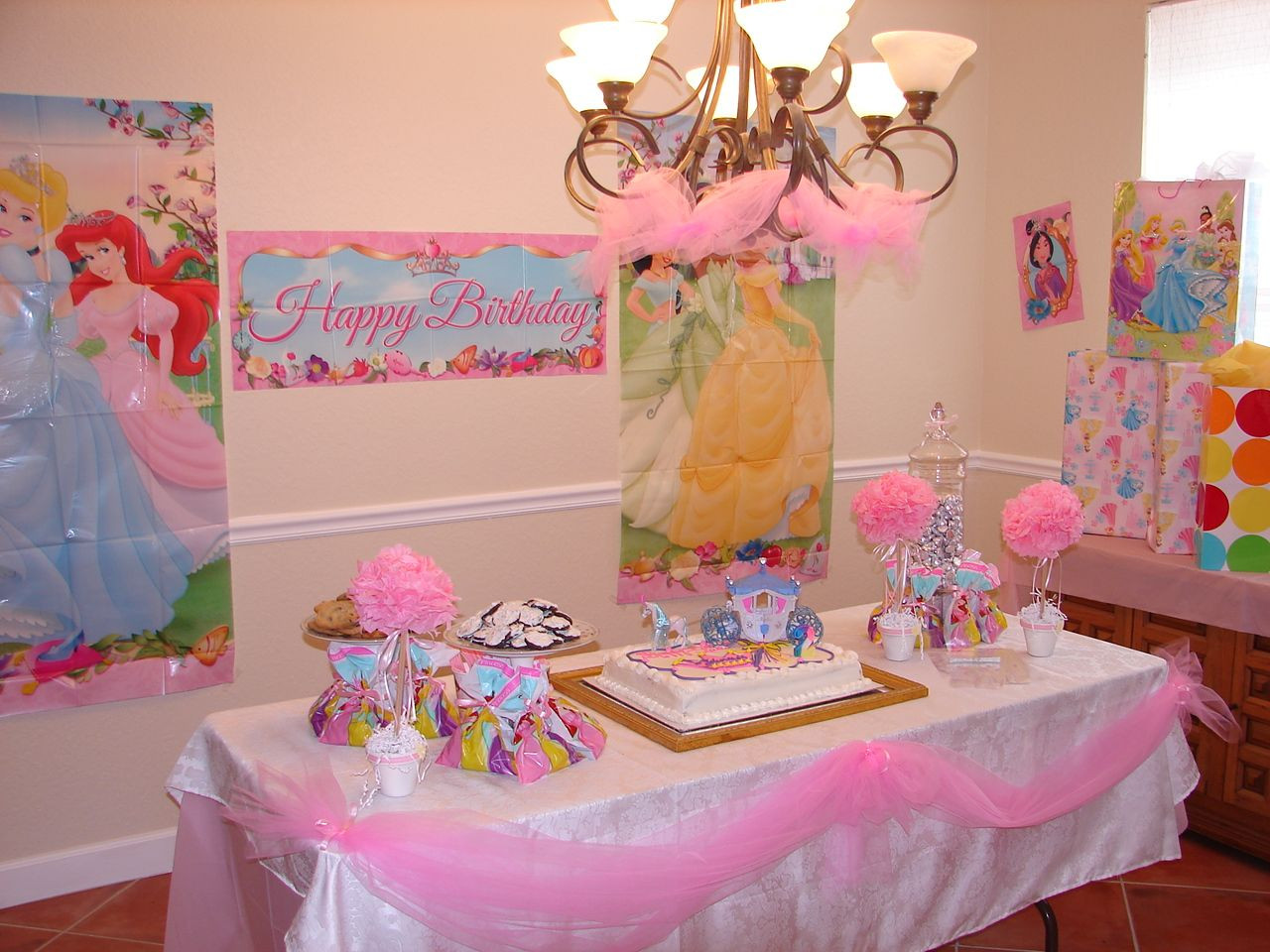 Cake Table Decorations For Birthday
 Princess party cake table decorations
