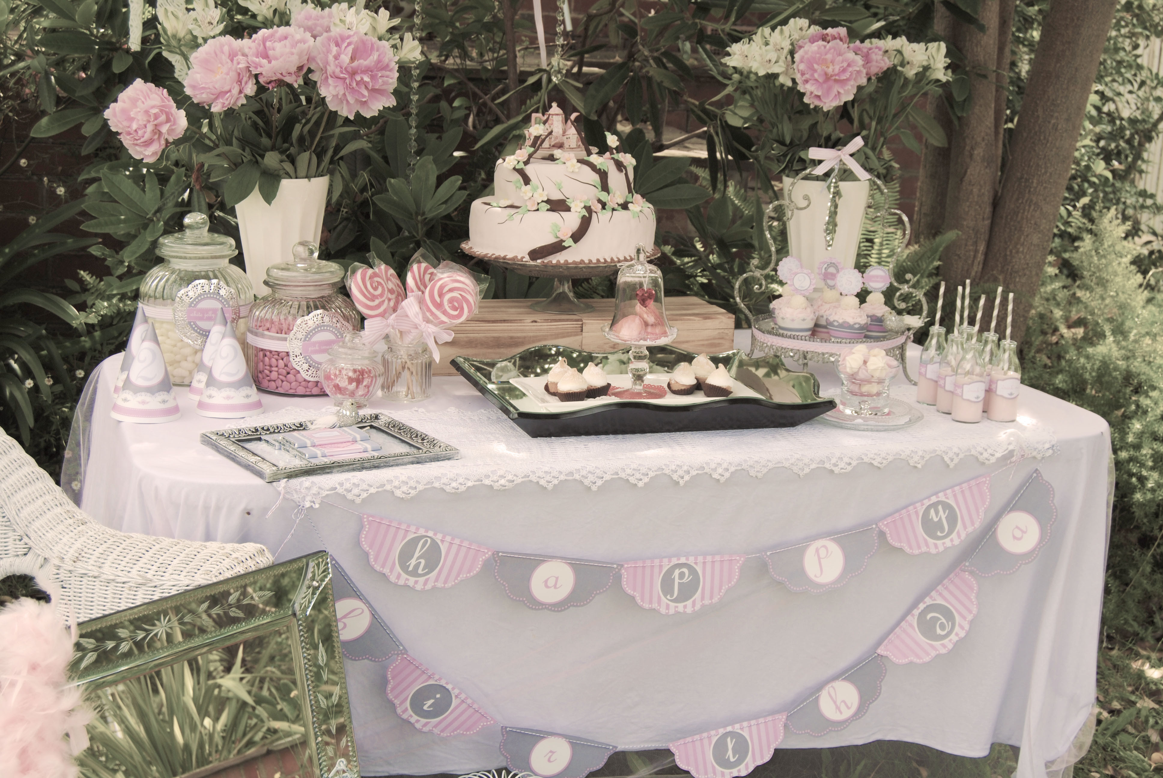 Cake Table Decorations For Birthday
 Vintage High Tea Birthday Party