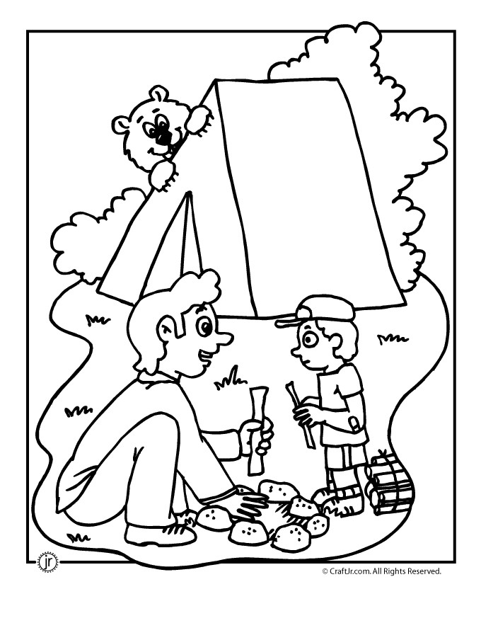 Camping Coloring Pages To Print
 Camp Activities Camping Coloring Pages