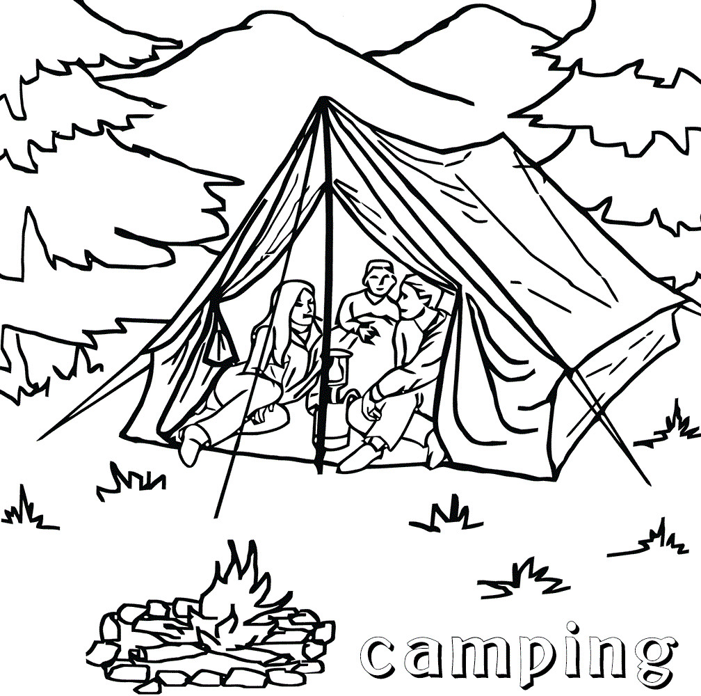 Camping Coloring Pages To Print
 Free Printable Camping Coloring Pages