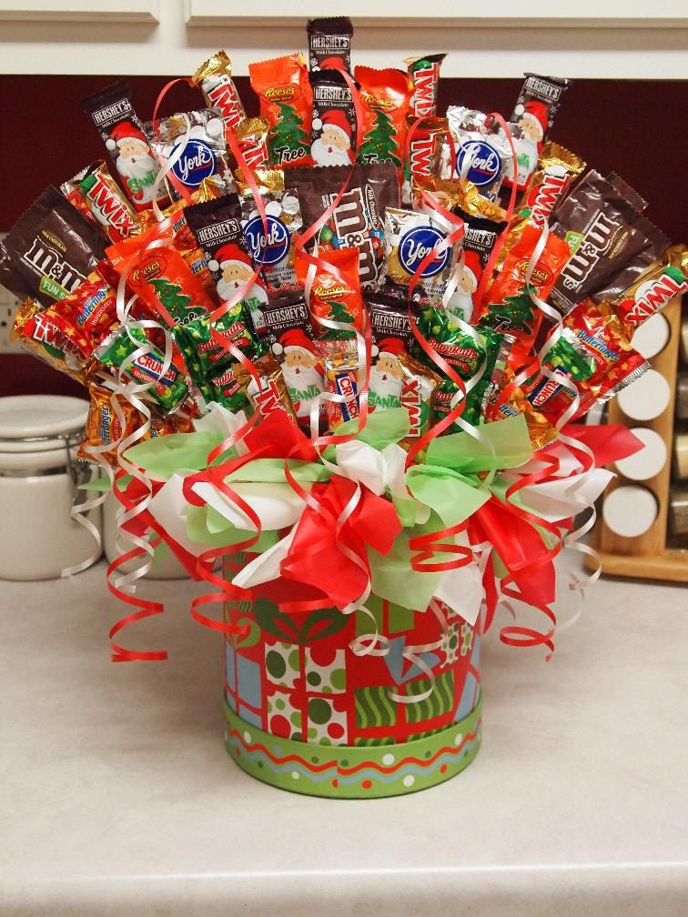 Candy Gift Basket Ideas
 Christmas Candy Bouquet $35 99 via Etsy