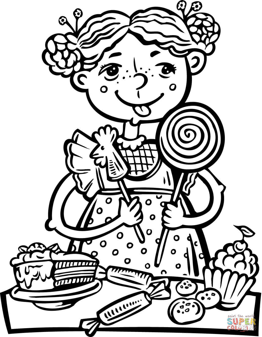 Candy Girl Coloring Pages
 Candy Drawing at GetDrawings