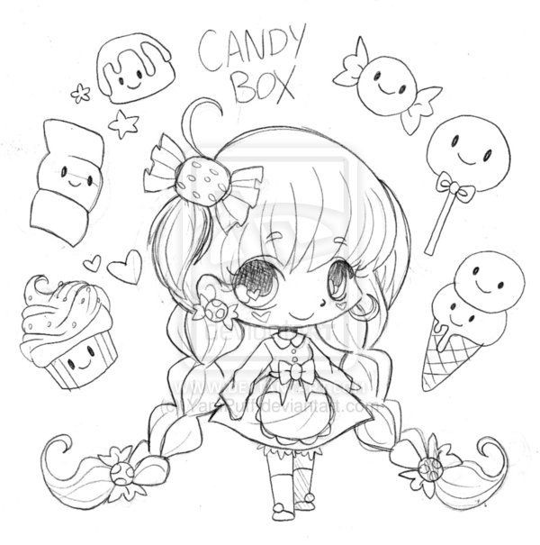 Candy Girl Coloring Pages
 Pin by りん さち on Sweet Chibi Pinterest