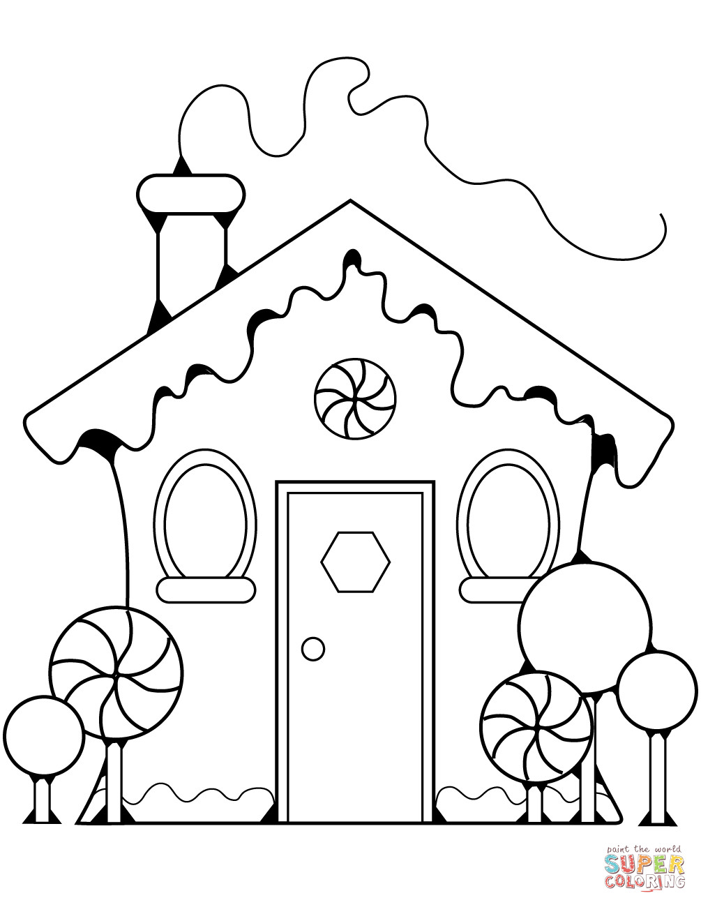 Candy House Coloring Pages For Boys
 Gingerbread House coloring page