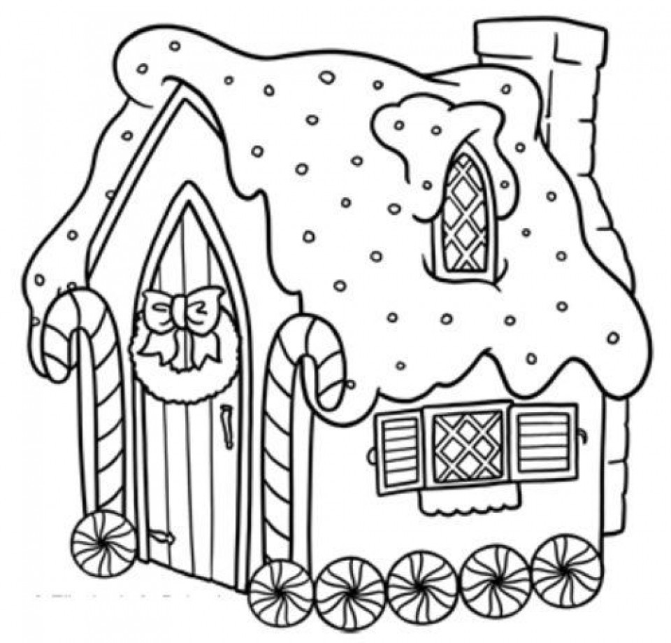Candy House Coloring Pages For Boys
 Get This Easy Printable Gingerbread House Coloring Pages