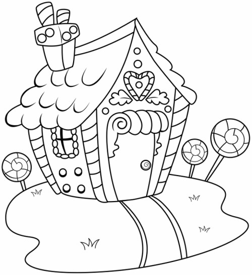 Candy House Coloring Pages For Boys
 Kostenlose Malvorlage Märchen Knusperhäuschen zum Ausmalen