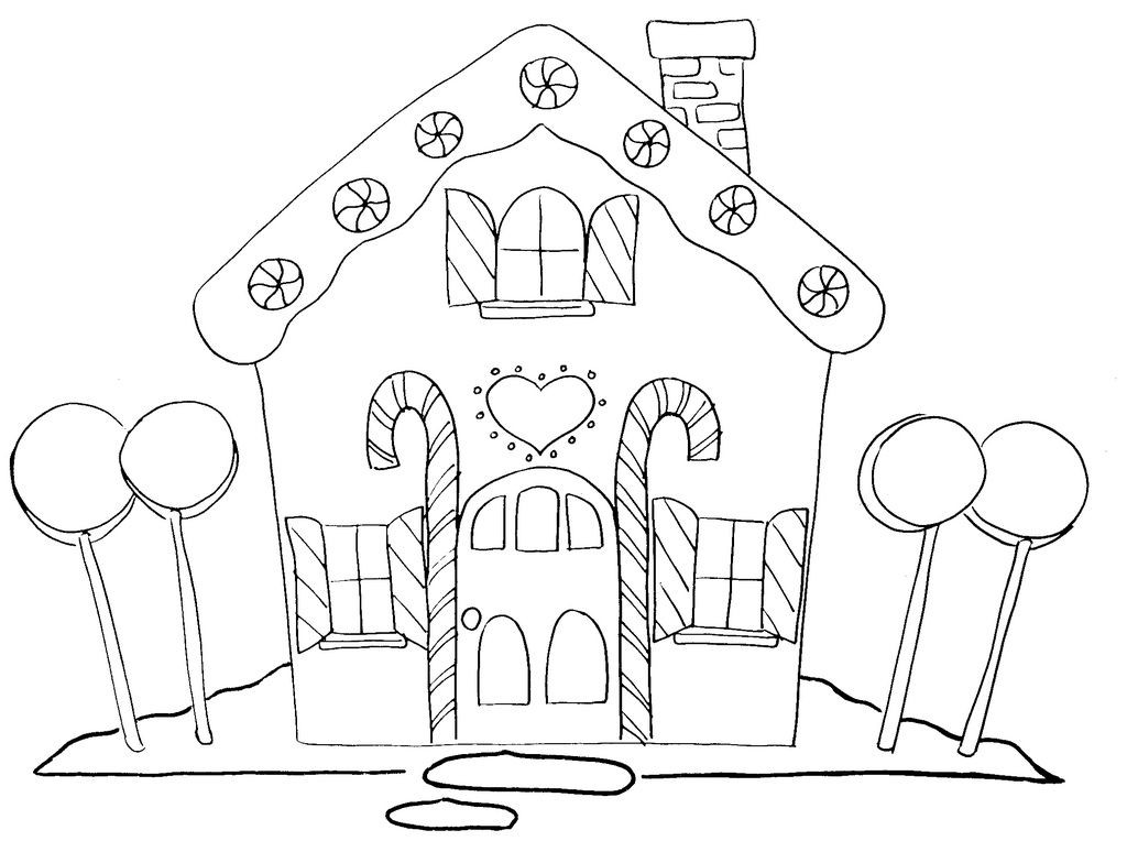 Candy House Coloring Pages For Boys
 gingerbread house