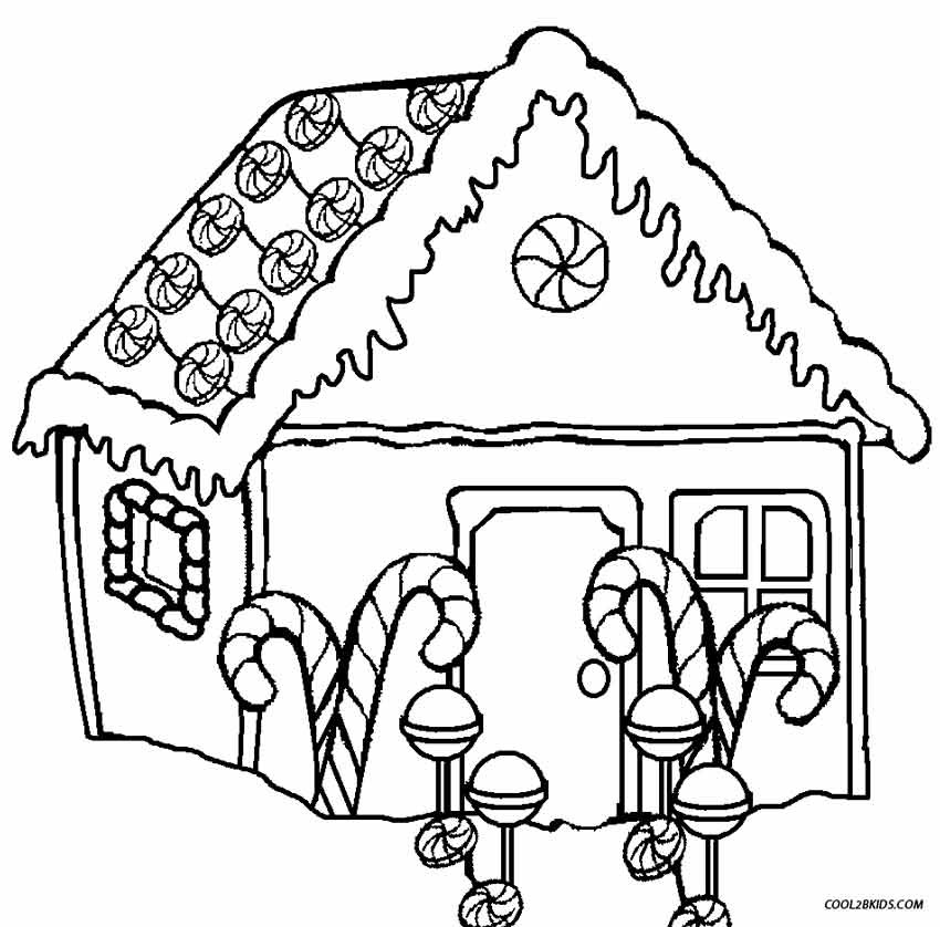 Candy House Coloring Pages For Boys
 Free Gingerbread House Coloring Pages AZ Coloring Pages