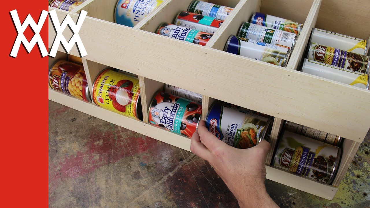 Canned Food Organizer DIY
 Make a canned food dispenser Get organized