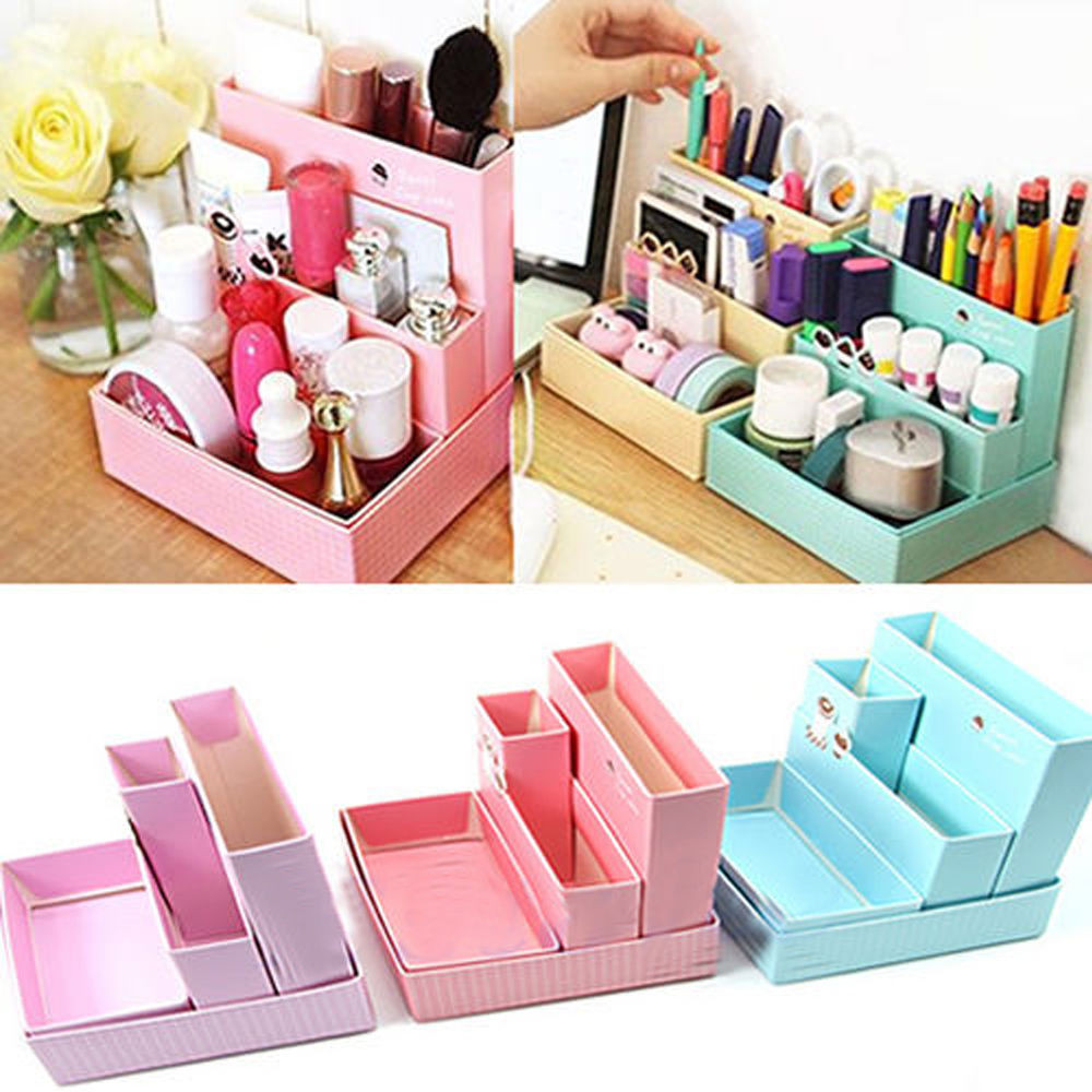 Cardboard Organizer DIY
 Home DIY Makeup Organizer fice Paper Board Storage Box