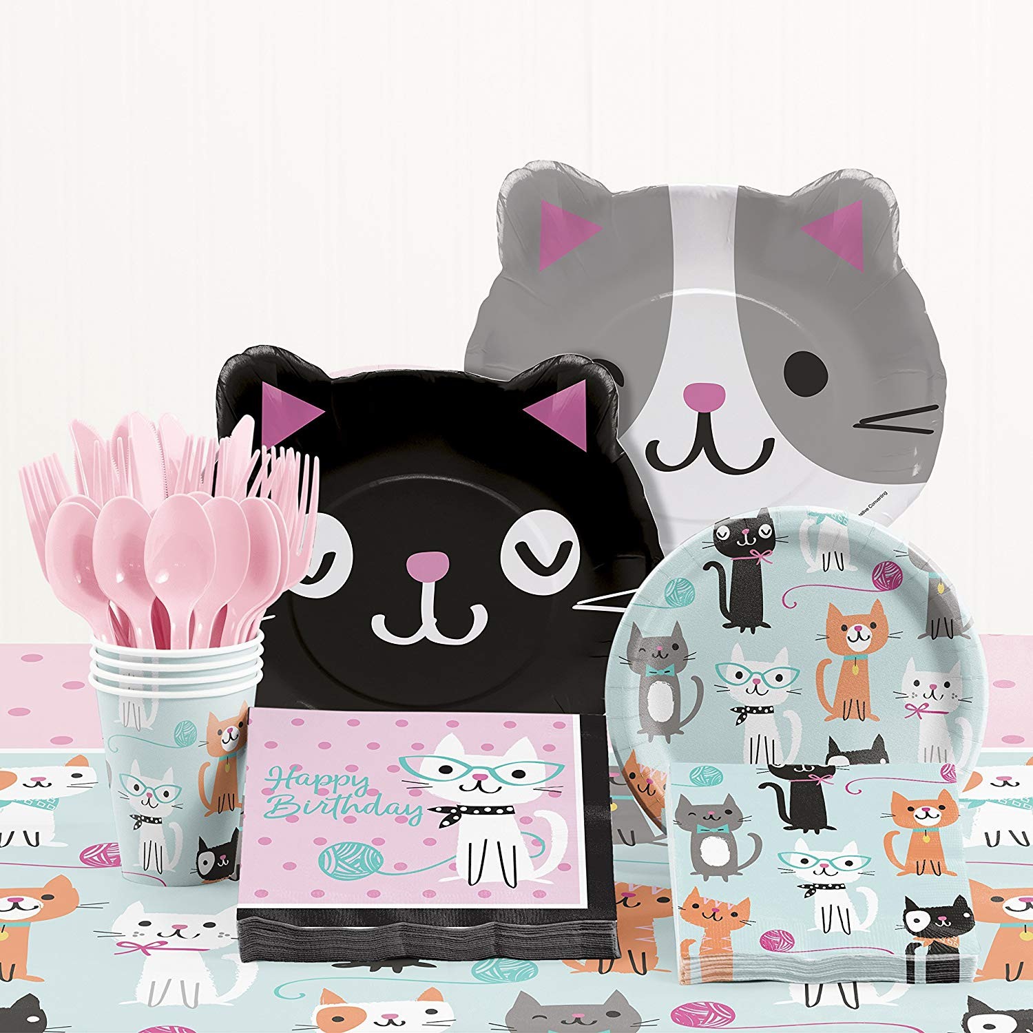 Cat Birthday Decorations
 Creative Converting Purr fect Cat Birthday Party Supplies